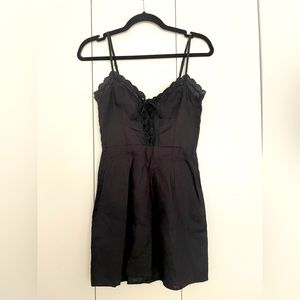 Reformation Linen lace up mini dress